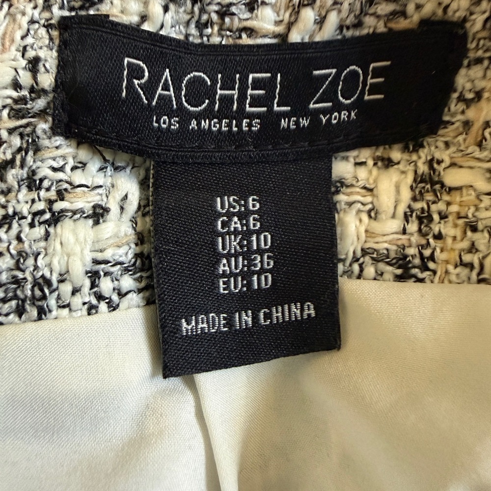 Rachel Zoe Plaid Tweed Lined Mini Skirt- size 6 - Picture 7 of 8